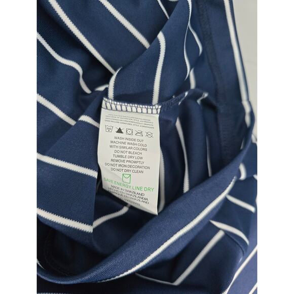 MLB NEW YORK YANKEES GENUINE MERCHANDISE 2XL MENS POLO SHORT SLEEVE STRIPED Navy - Picture 9 of 9